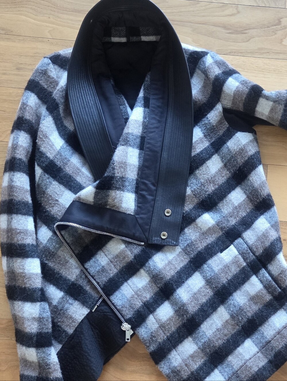 Rick Owens Exploder Check Drape Wool Jacket - Picture 7 of 13